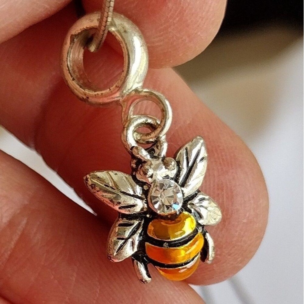 Bumble Bee Rhinestone Charm Necklace